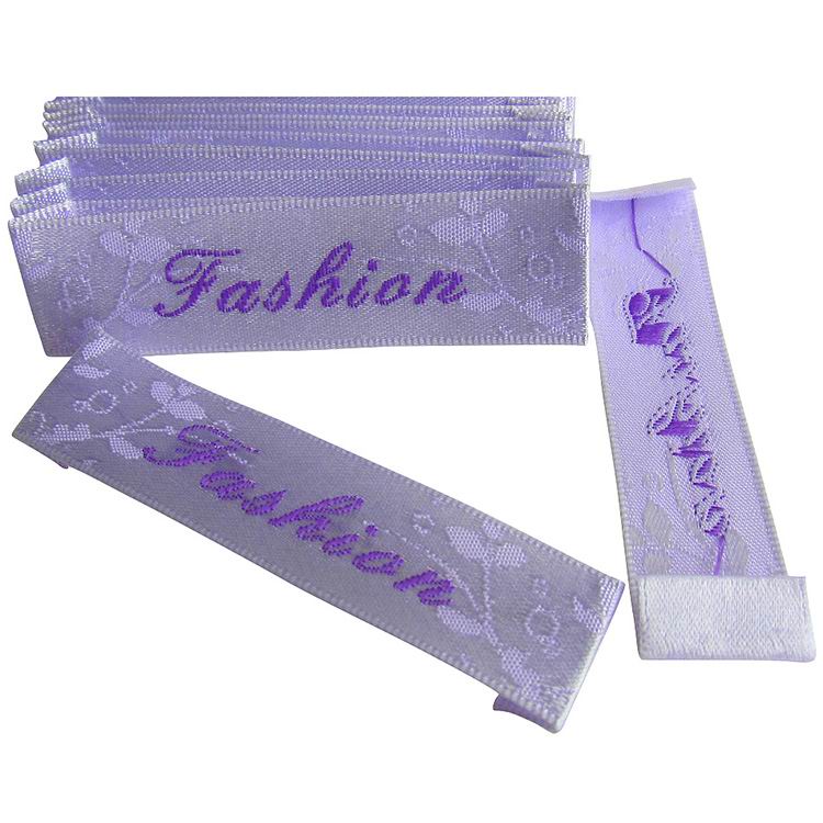 Custom Purple Satin Labels